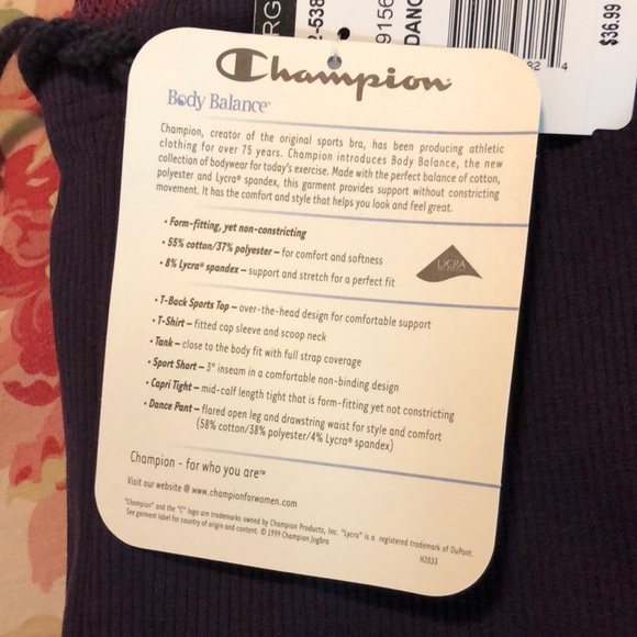 Vtg CHAMPION Size Large Body Balance Dance Pull-On Ribbed Eggplant USA Made NEW - Picture 7 of 15